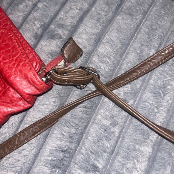 Red and Brown Rosetta Leather Crossbody Bag - Picture 12 of 12